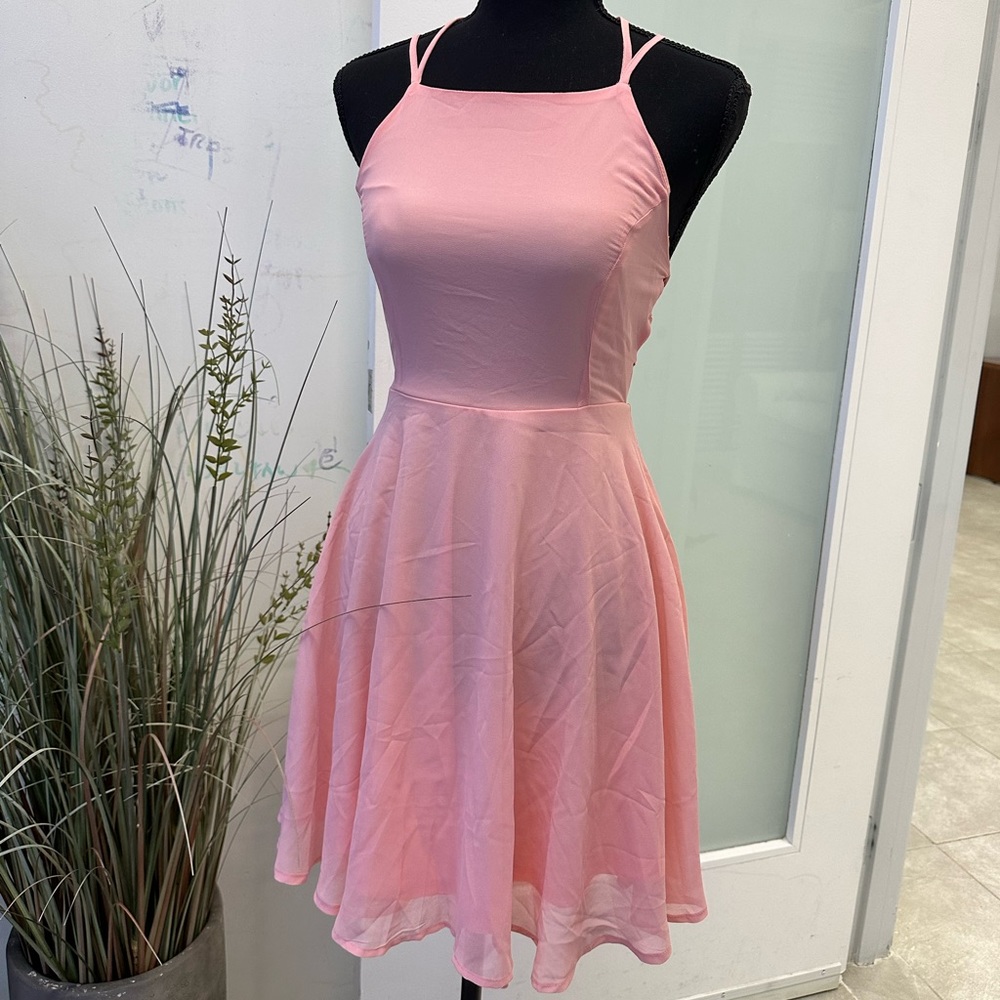 Pink strappy dress